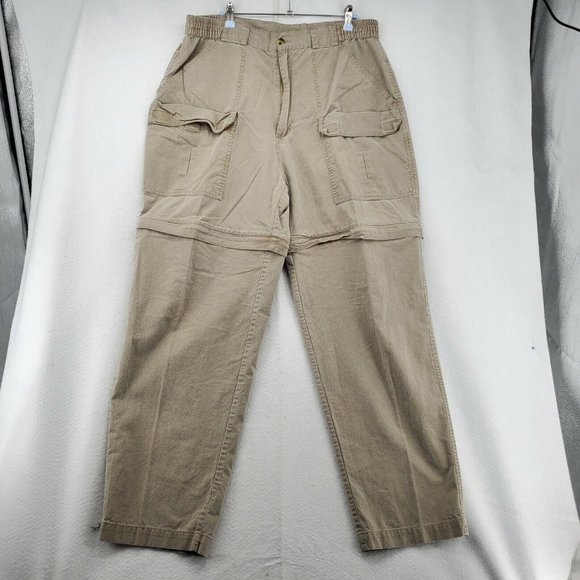 REDHEAD Pants Men's Convertible Cargo Cotton Blend Elastic Waist Brown Large - Picture 2 of 12